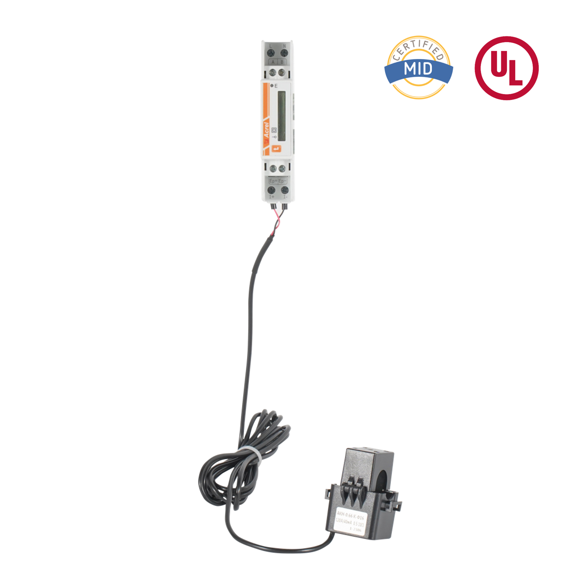 เครื่องวัดพลังงานไฟฟ้ากระแสสลับเฟสเดียวที่ผ่านการรับรองจาก UL พร้อม Split Core CT