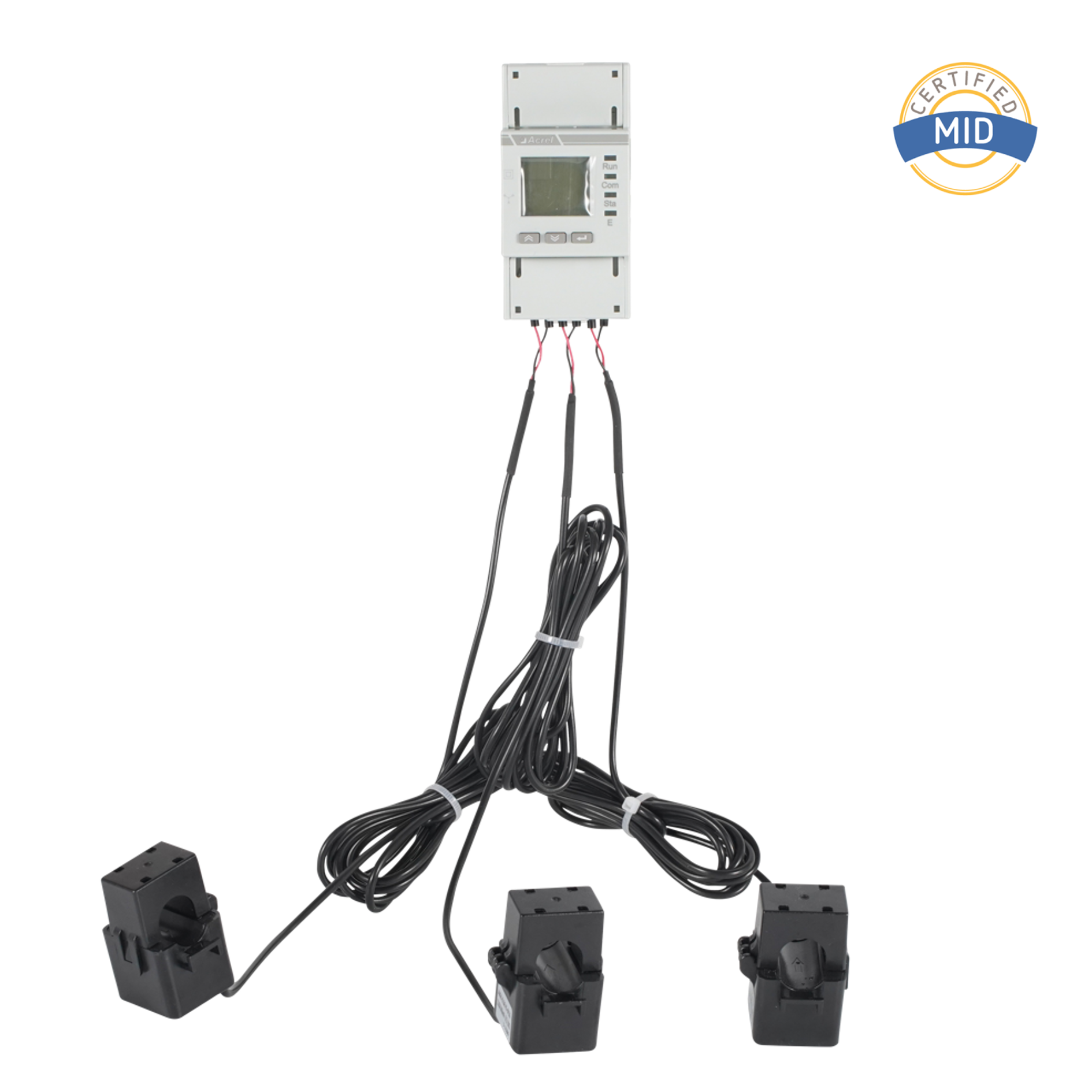 เครื่องวัดพลังงานไฟฟ้ากระแสสลับสามเฟสที่ผ่านการรับรอง MID พร้อมด้วย Split Core CT