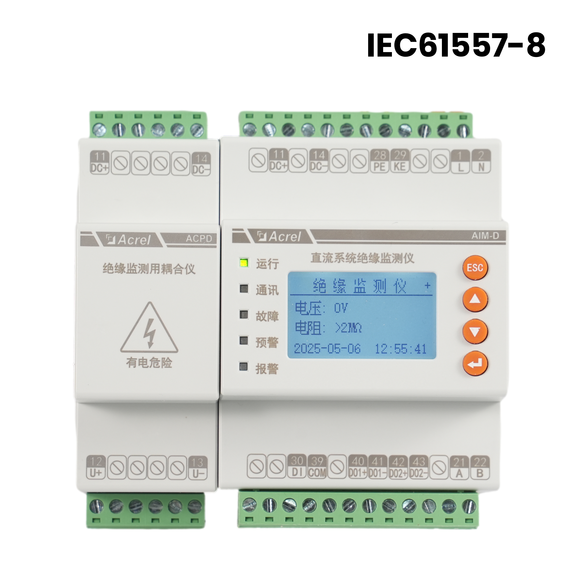 AIM-D500-CA อุปกรณ์ตรวจสอบฉนวนราง DIN DC IMD พร้อม IEC61557-8